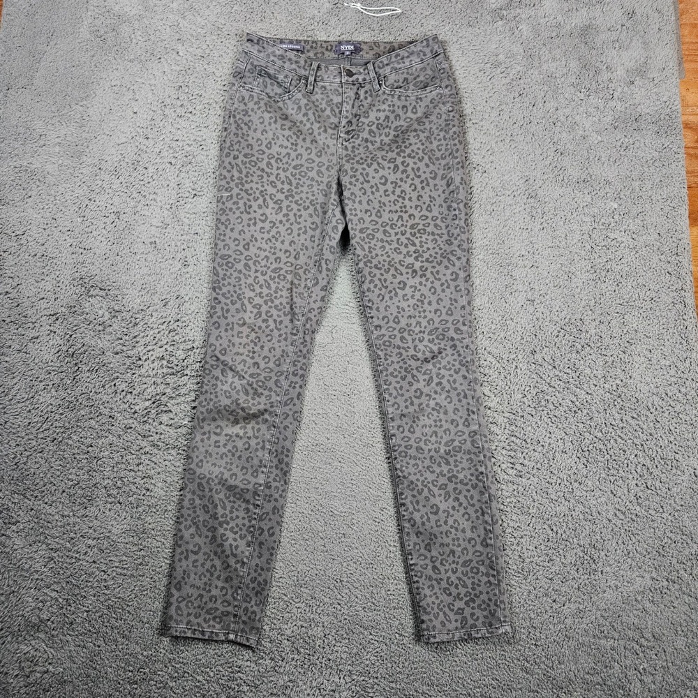 NYDJ Alina Legging Jeans‎ Women's Size 4 Leopard Print Lift Tuck Technology